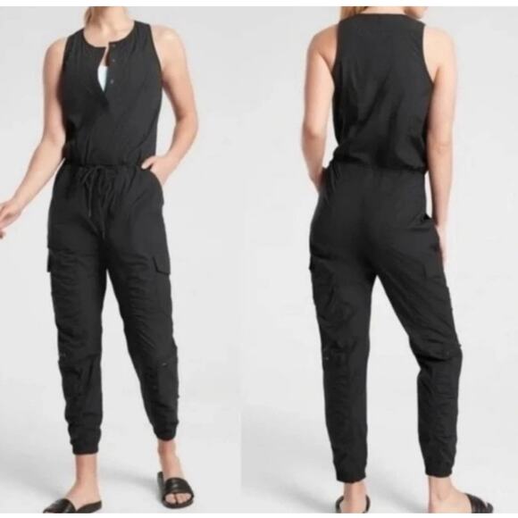 Athleta Pants - Athleta Jumpsuit Romper Canopy Parachute Sleeveless Black Women's 2